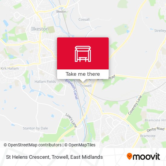 St Helens Crescent, Trowell map