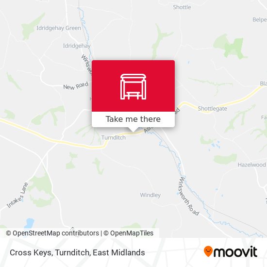 Cross Keys, Turnditch map