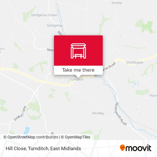 Hill Close, Turnditch map