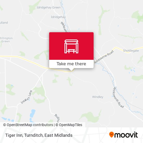 Tiger Inn, Turnditch map