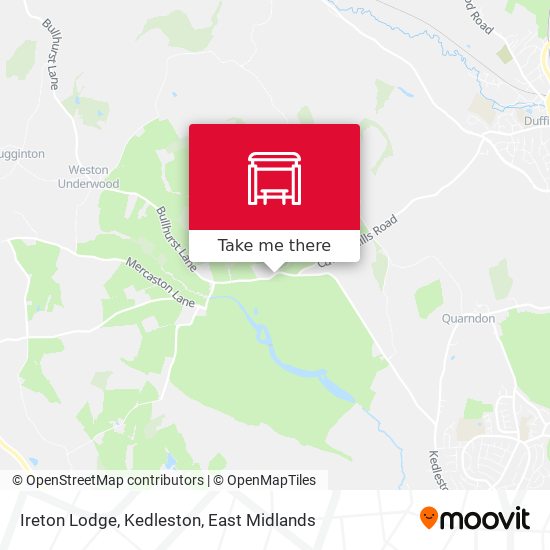 Ireton Lodge, Kedleston map
