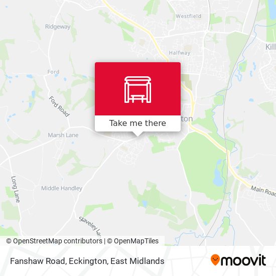 Fanshaw Road, Eckington map