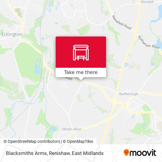 Blacksmiths Arms, Renishaw map