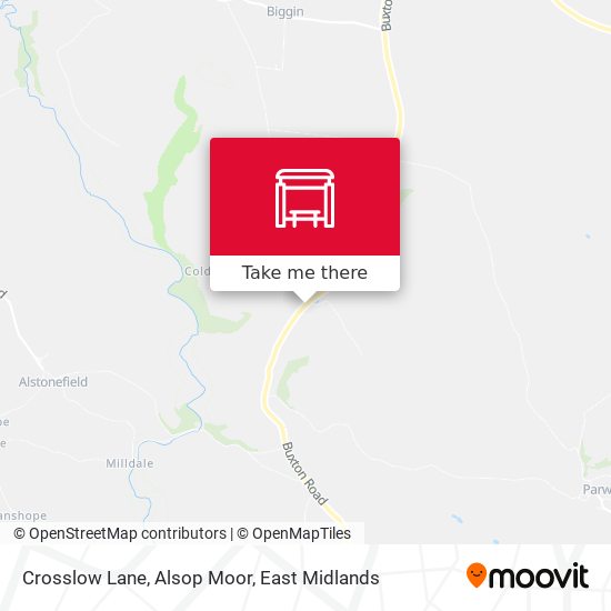 Crosslow Lane, Alsop Moor map