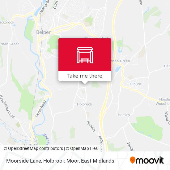 Moorside Lane, Holbrook Moor map