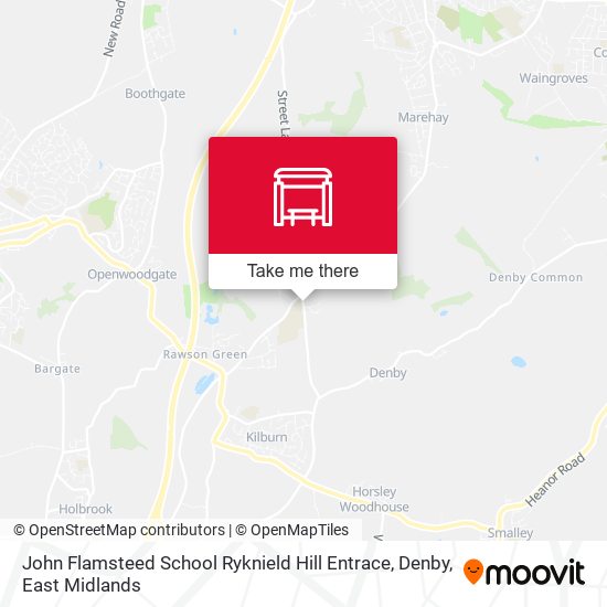John Flamsteed School Ryknield Hill Entrace, Denby map