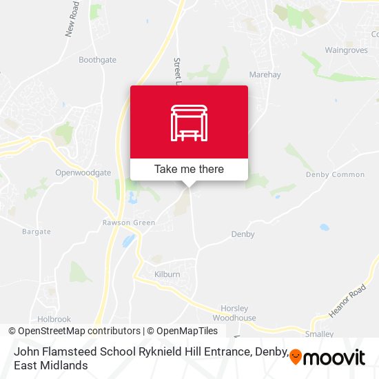 John Flamsteed School Ryknield Hill Entrance, Denby map