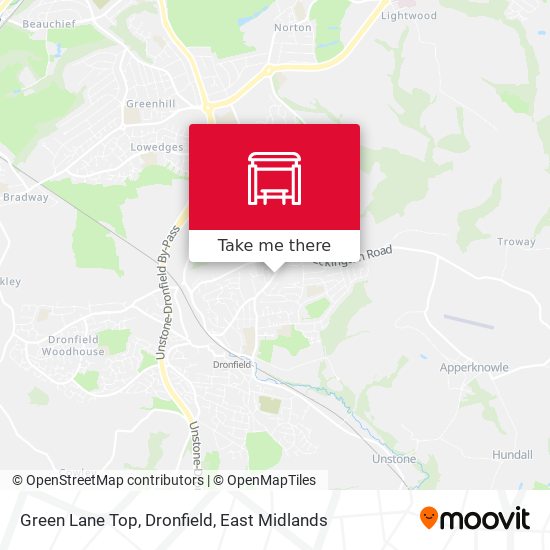 Green Lane Top, Dronfield map