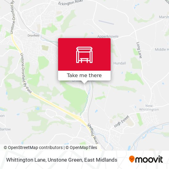 Whittington Lane, Unstone Green map