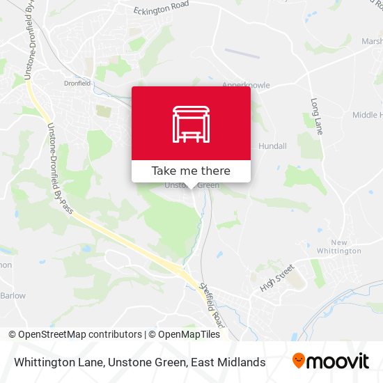Whittington Lane, Unstone Green map