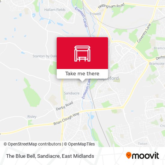 The Blue Bell, Sandiacre map