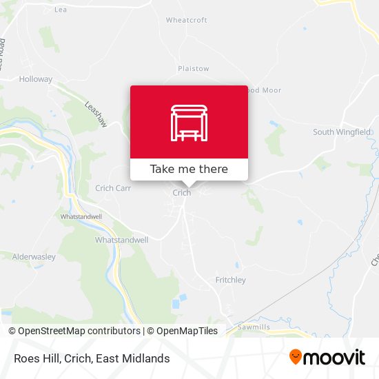 Roes Hill, Crich map