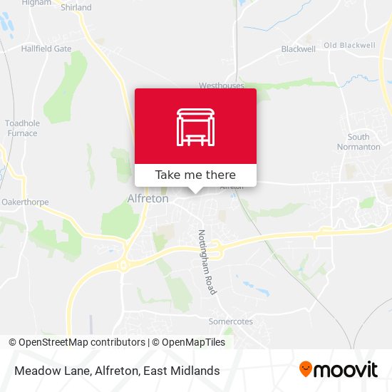 Meadow Lane, Alfreton map