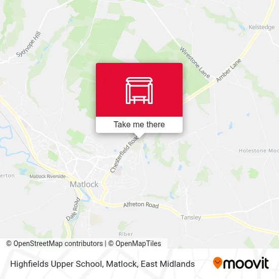 Highfields Upper School, Matlock map