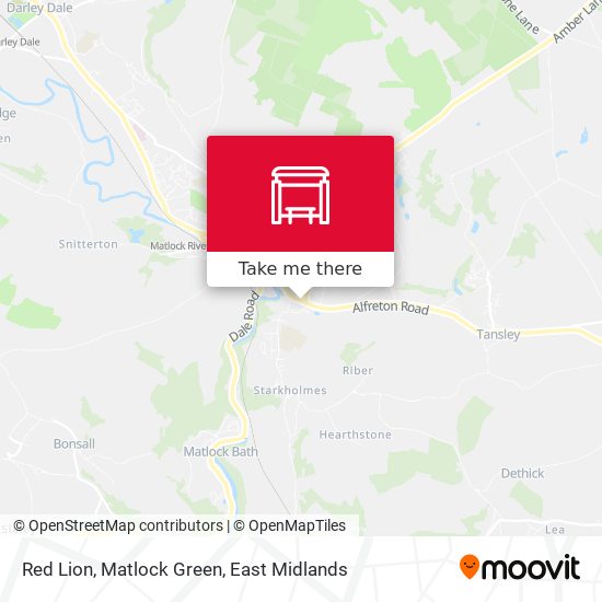 Red Lion, Matlock Green map