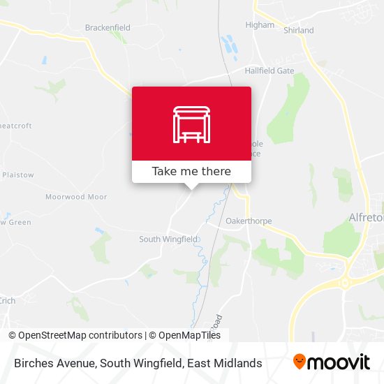 Birches Avenue, South Wingfield map