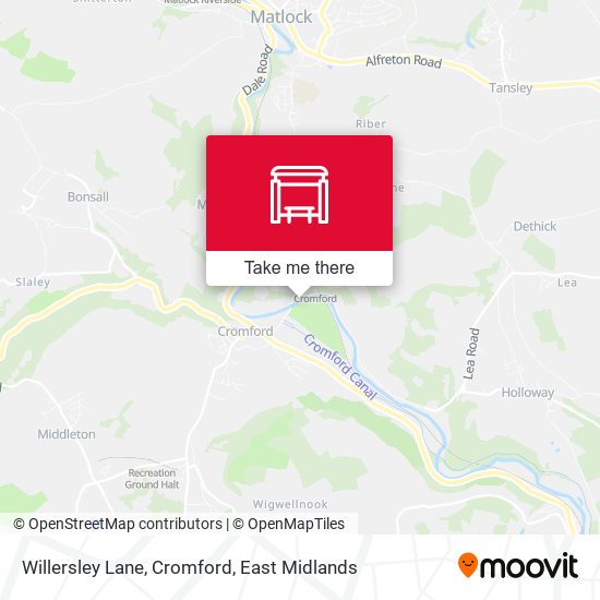 Willersley Lane, Cromford map