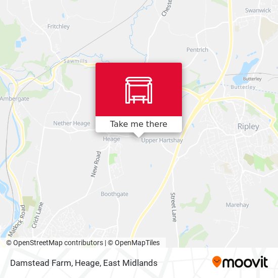 Damstead Farm, Heage map