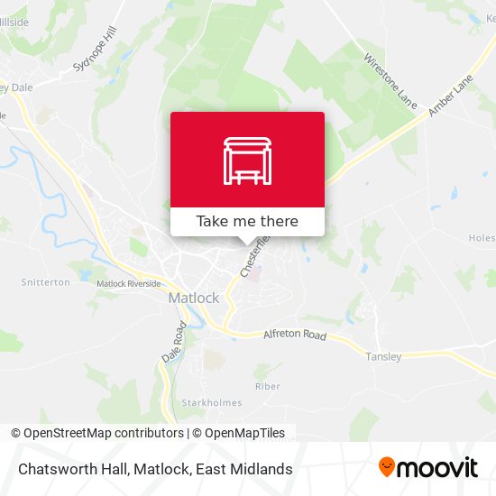 Chatsworth Hall, Matlock map
