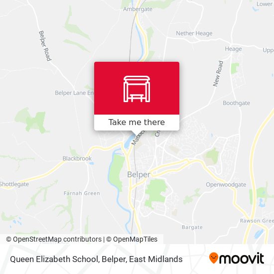 Queen Elizabeth School, Belper map