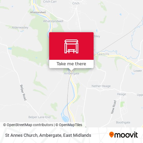 St Annes Church, Ambergate map