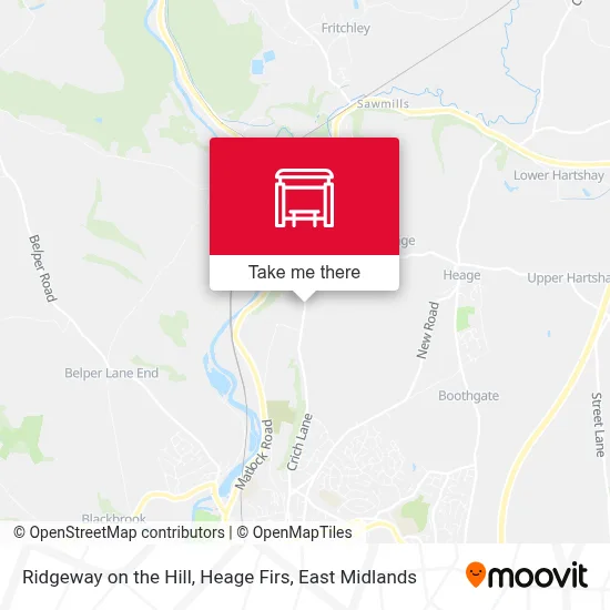 Ridgeway on the Hill, Heage Firs map