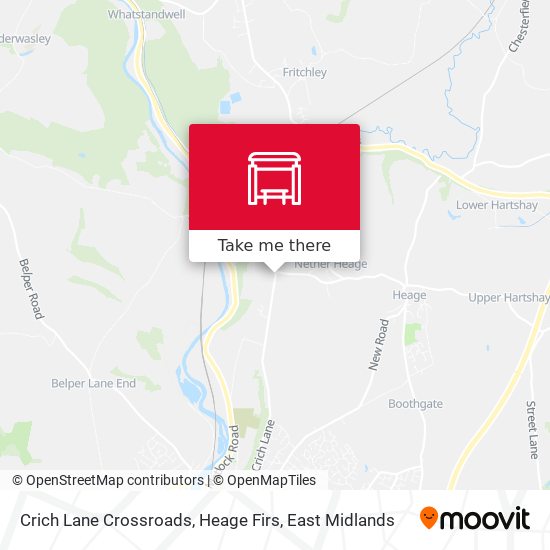 Crich Lane Crossroads, Heage Firs map