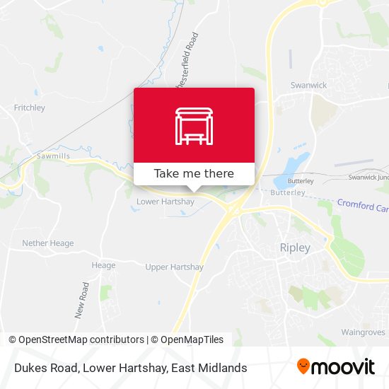 Dukes Road, Lower Hartshay map