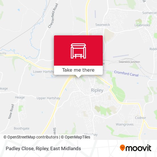 Padley Close, Ripley map