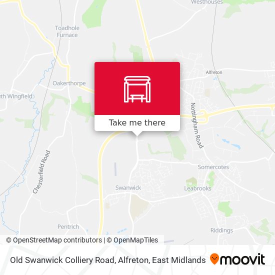 Old Swanwick Colliery Road, Alfreton map