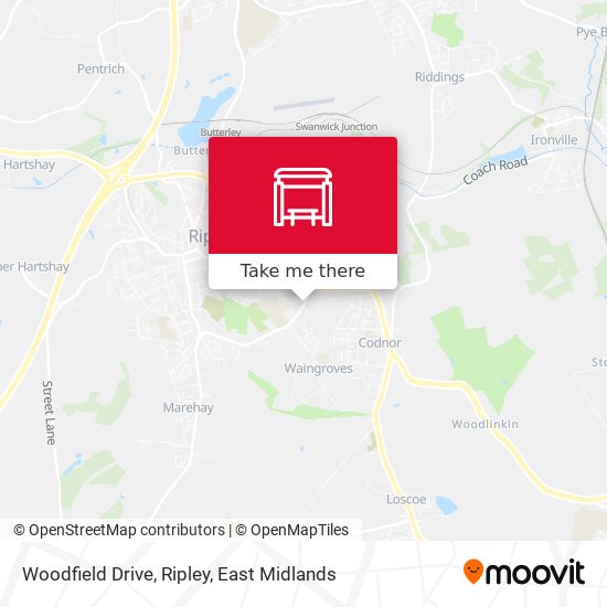 Woodfield Drive, Ripley map