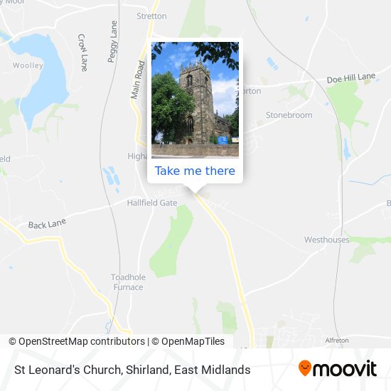 St Leonard's Church, Shirland map