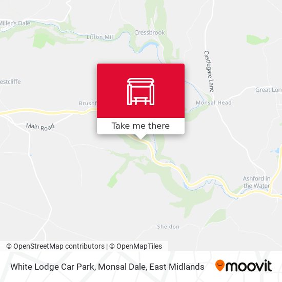 White Lodge Car Park, Monsal Dale map