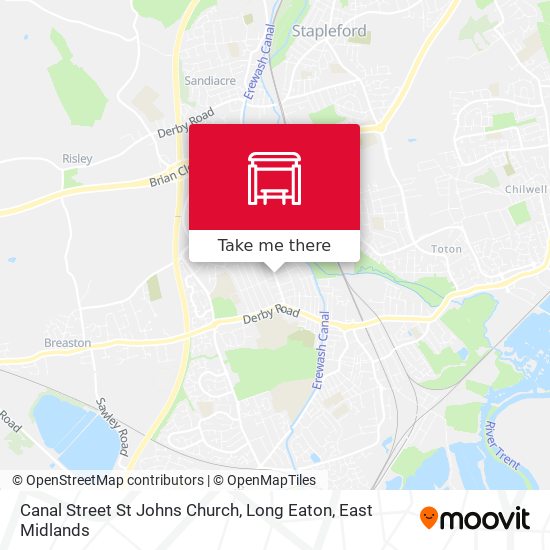 Canal Street St Johns Church, Long Eaton map