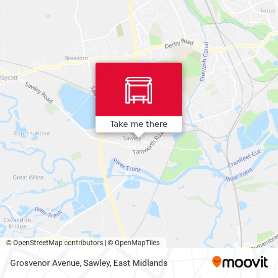 Grosvenor Avenue, Sawley map