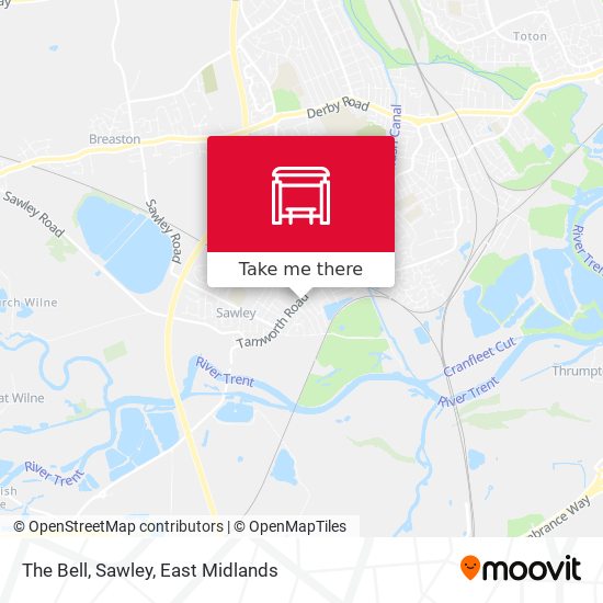 The Bell, Sawley map