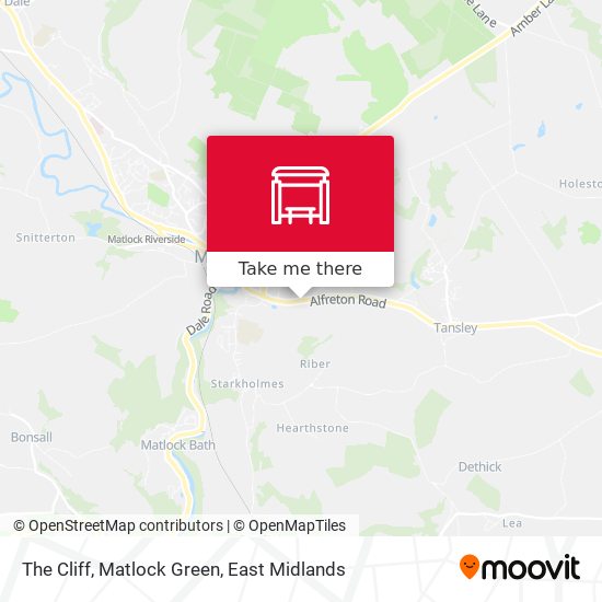 The Cliff, Matlock Green map