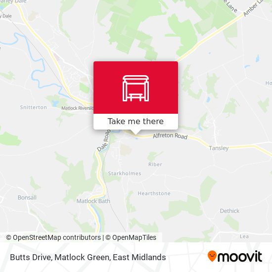 Butts Drive, Matlock Green map