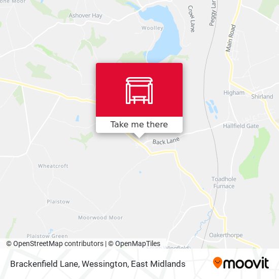 Brackenfield Lane, Wessington map