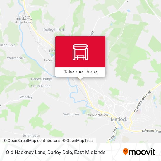 Old Hackney Lane, Darley Dale map