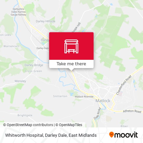 Whitworth Hospital, Darley Dale map