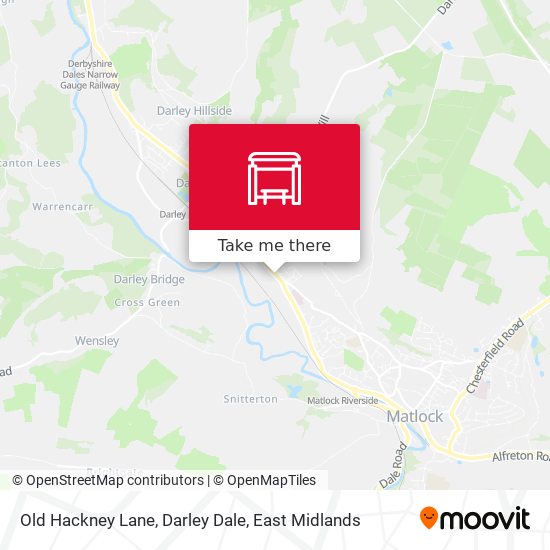 Old Hackney Lane, Darley Dale map