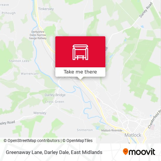 Greenaway Lane, Darley Dale map