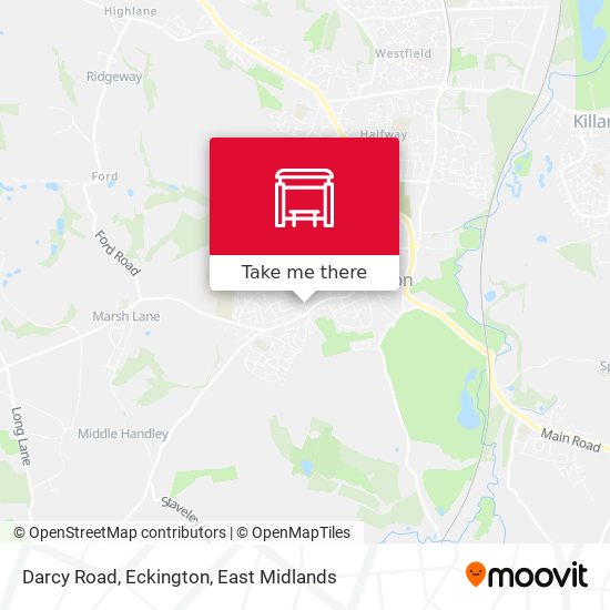 Darcy Road, Eckington map