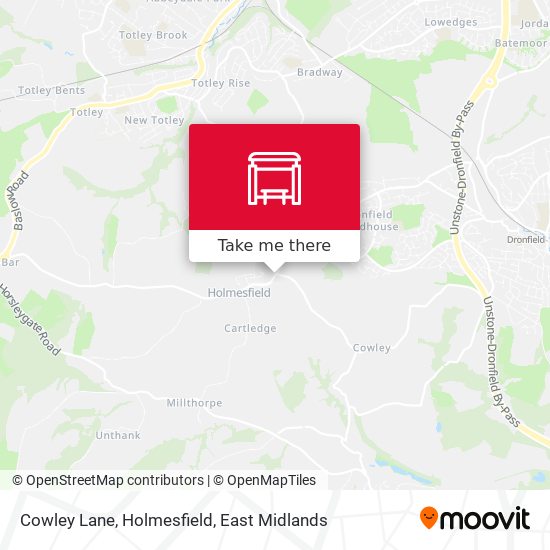 Cowley Lane, Holmesfield map