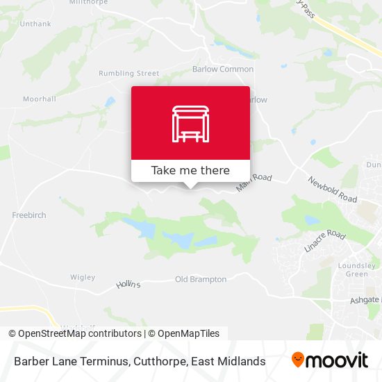 Barber Lane Terminus, Cutthorpe map