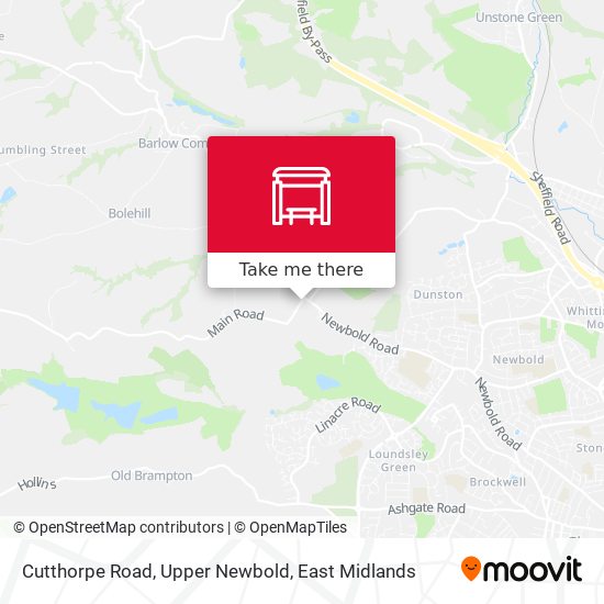 Cutthorpe Road, Upper Newbold map