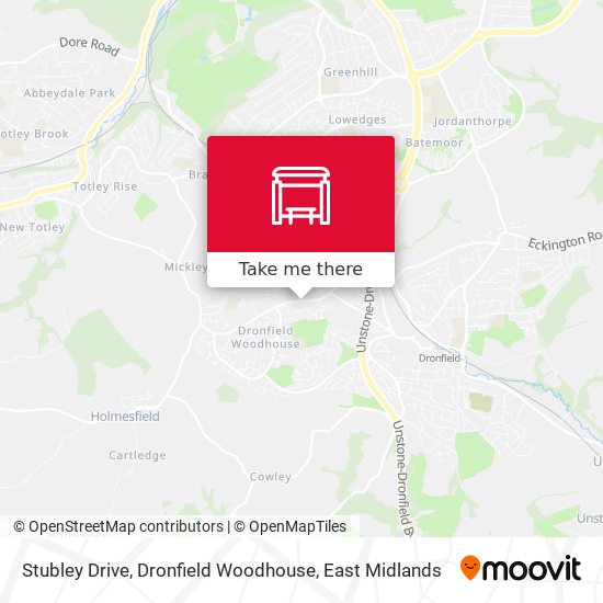 Stubley Drive, Dronfield Woodhouse map