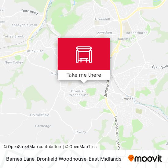 Barnes Lane, Dronfield Woodhouse map