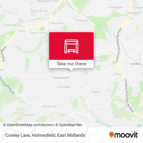 Cowley Lane, Holmesfield map